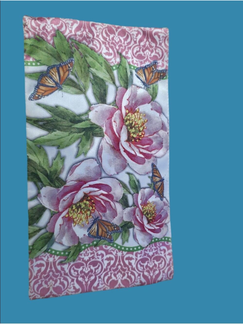 4/$25 Deal! Vintage Pink Floral & Butterfly Cosmetic Bag